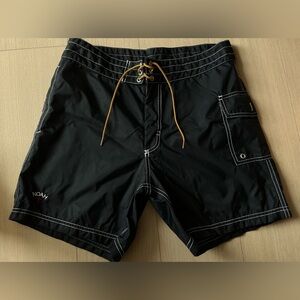 NOAH NYC Black Nylon Board Shorts Brand New Without Tag Size M